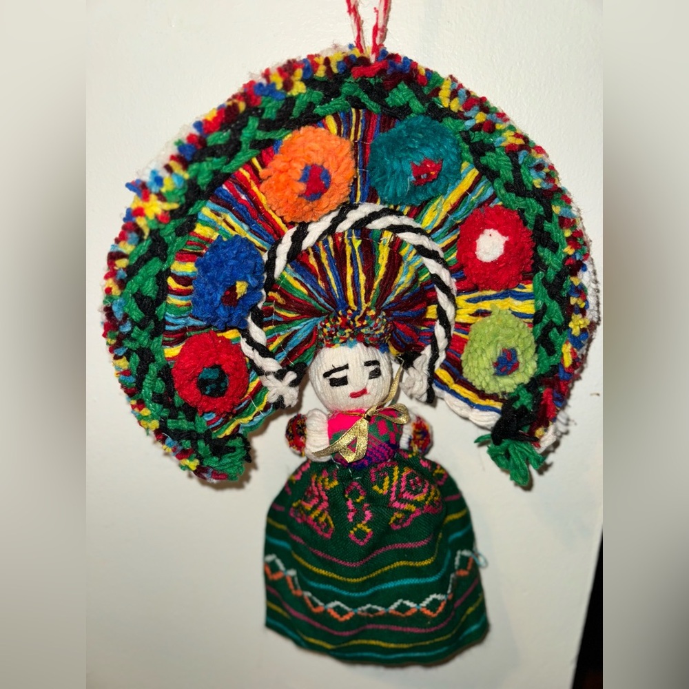 Colorful Handmade Mexican Yarn Doll